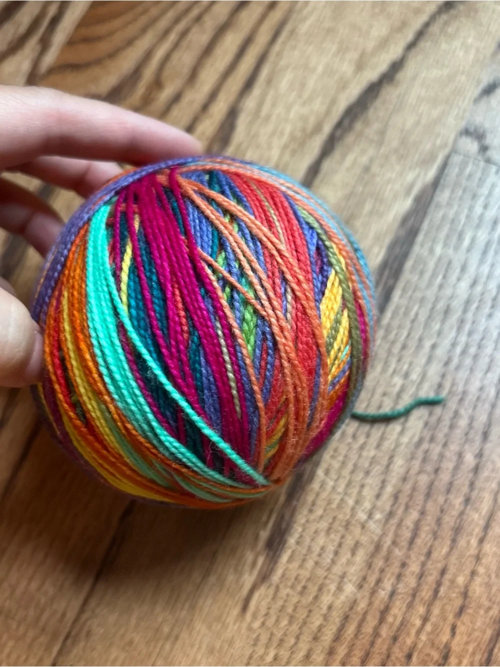 Yarn Fingering Weight Sock Rainbow 100g Purple Wool Blend Knit Hand Dyed Indie